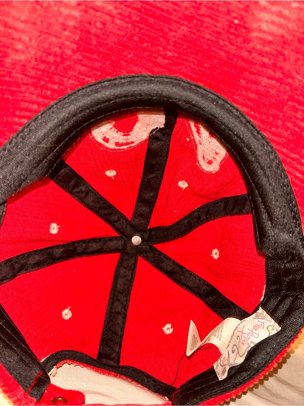 Free People Hollie Varsity Red tCorduroy '84 Varsity Cap - Picture 6 of 9